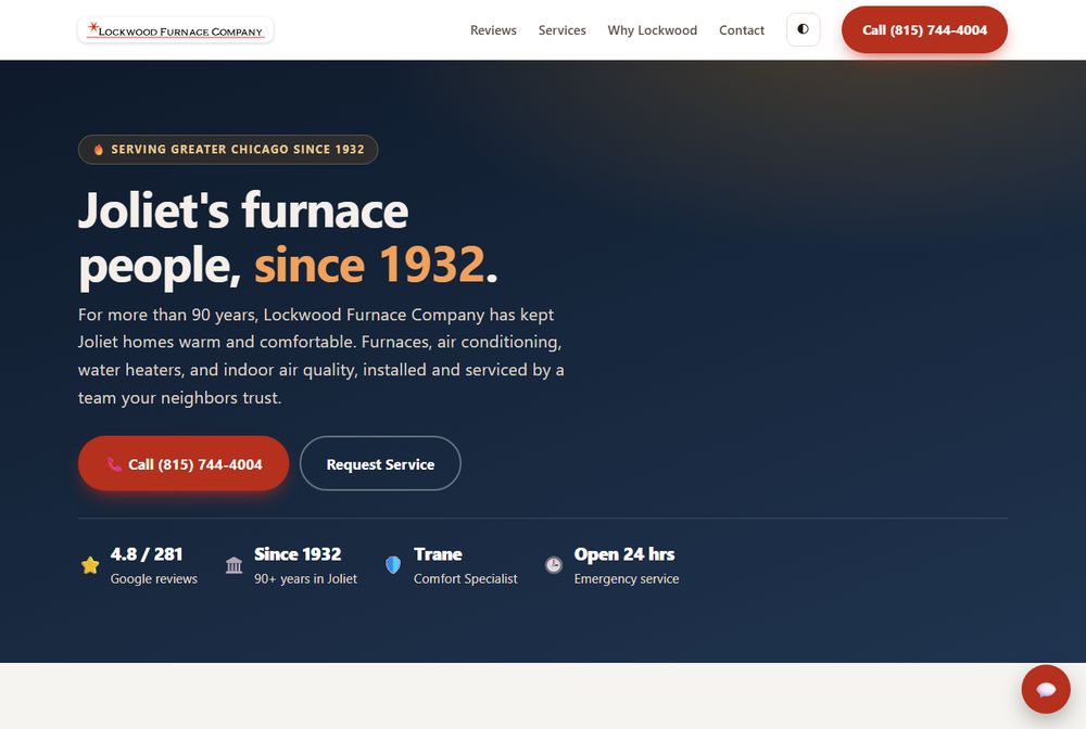 Lockwood Furnace website homepage